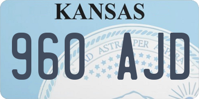 KS license plate 960AJD