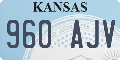 KS license plate 960AJV