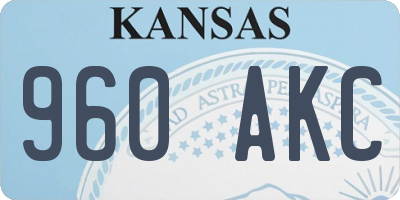 KS license plate 960AKC