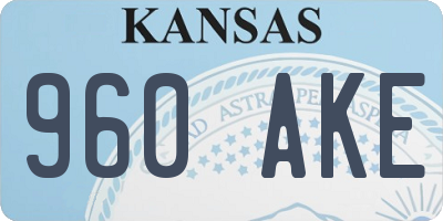 KS license plate 960AKE