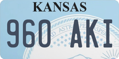 KS license plate 960AKI