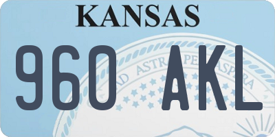 KS license plate 960AKL