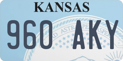 KS license plate 960AKY