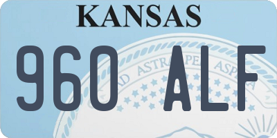 KS license plate 960ALF