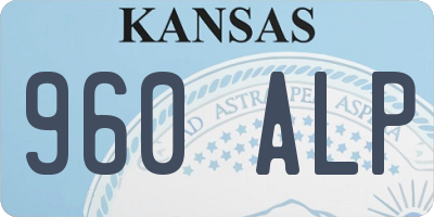 KS license plate 960ALP