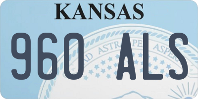 KS license plate 960ALS