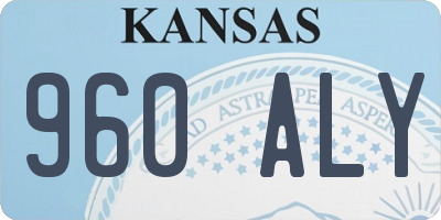 KS license plate 960ALY