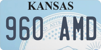 KS license plate 960AMD