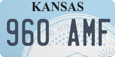 KS license plate 960AMF