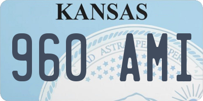 KS license plate 960AMI