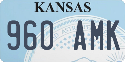 KS license plate 960AMK
