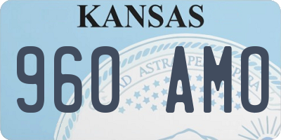 KS license plate 960AMO