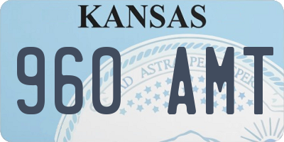 KS license plate 960AMT