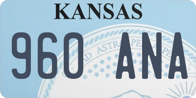 KS license plate 960ANA