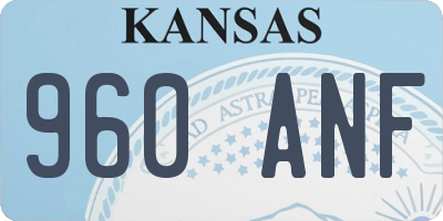 KS license plate 960ANF