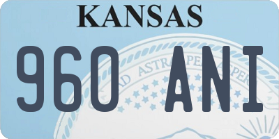 KS license plate 960ANI