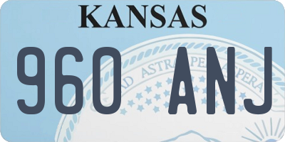 KS license plate 960ANJ