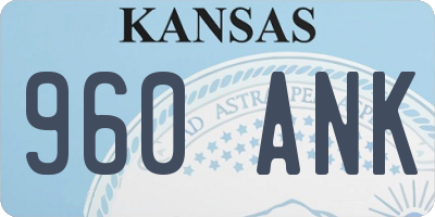 KS license plate 960ANK
