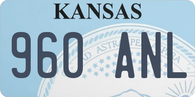 KS license plate 960ANL
