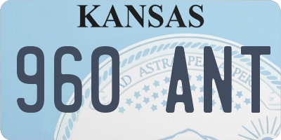 KS license plate 960ANT