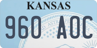 KS license plate 960AOC