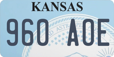 KS license plate 960AOE