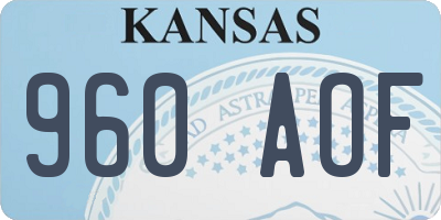 KS license plate 960AOF
