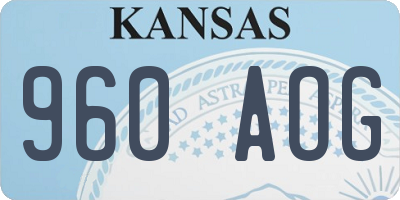 KS license plate 960AOG
