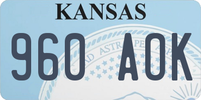KS license plate 960AOK