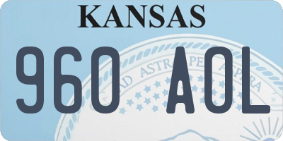 KS license plate 960AOL