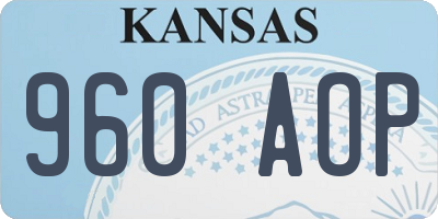 KS license plate 960AOP
