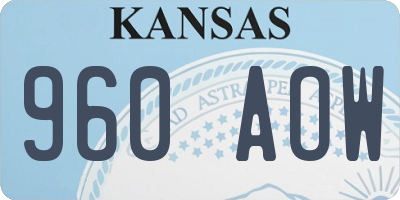 KS license plate 960AOW