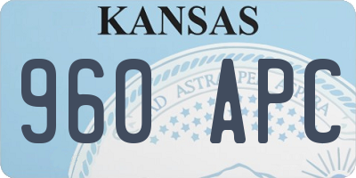 KS license plate 960APC