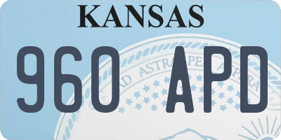 KS license plate 960APD