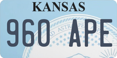 KS license plate 960APE