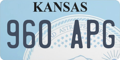 KS license plate 960APG