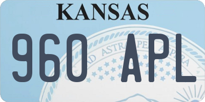 KS license plate 960APL
