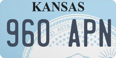KS license plate 960APN