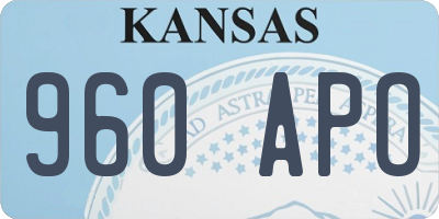 KS license plate 960APO