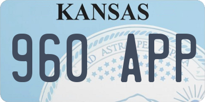 KS license plate 960APP