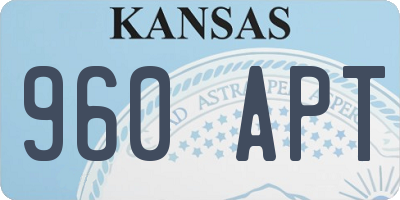 KS license plate 960APT