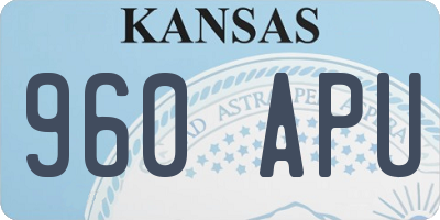 KS license plate 960APU