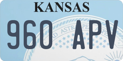 KS license plate 960APV