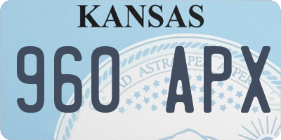 KS license plate 960APX