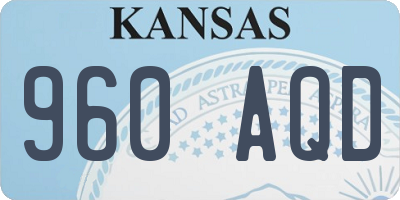 KS license plate 960AQD