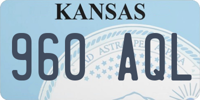 KS license plate 960AQL