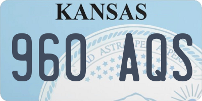 KS license plate 960AQS
