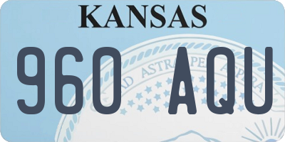 KS license plate 960AQU