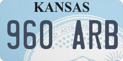 KS license plate 960ARB