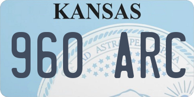 KS license plate 960ARC